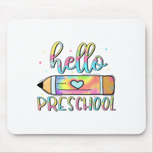 Tapis De Souris Bonjour Prescolaire Tie Dye Crayon Enseignant Enfa