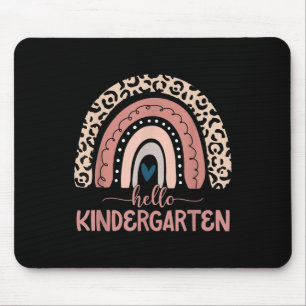 Tapis De Souris Bonjour professeur de maternelle Léopard Arc-en-ci