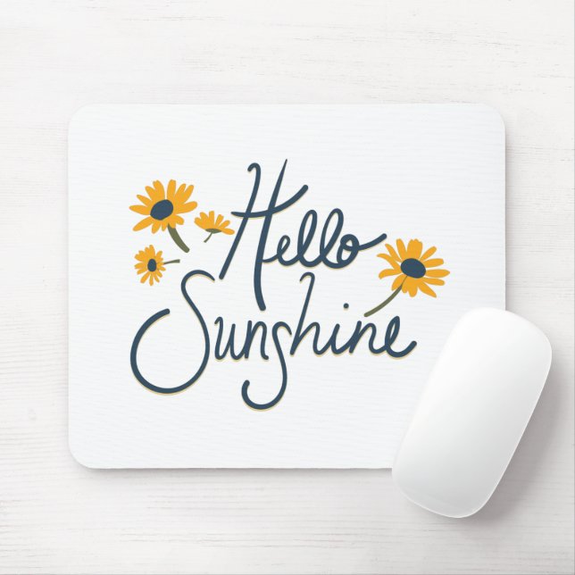 Tapis De Souris Bonjour Sunshine Classic Yellow Daisy Flowers (Avec souris)