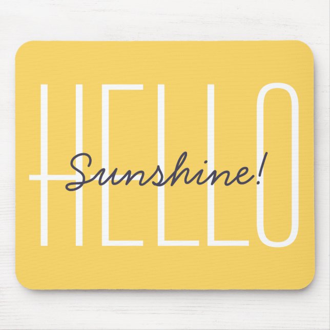Tapis De Souris Bonjour Sunshine Yellow Modern Typographie (Devant)