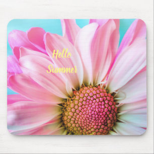 Tapis De Souris Bonjour texte été avec Flower