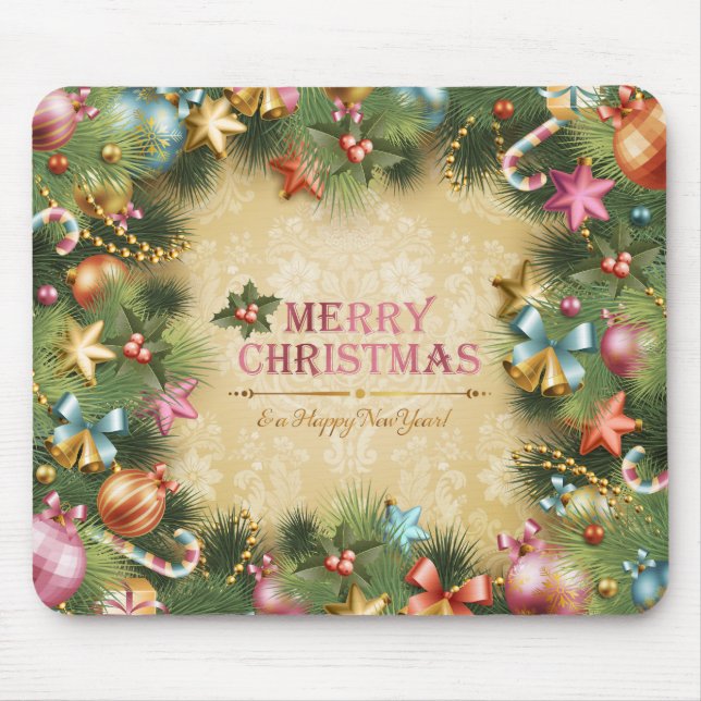 Tapis De Souris Bonne année 74 Mousepad de Joyeux Noël (Devant)
