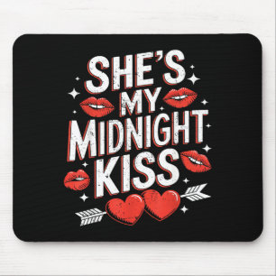 Tapis De Souris Bonne année couples Elle est mon baiser de minuit