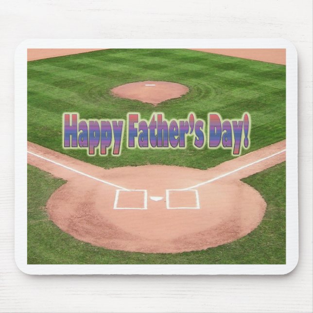 Tapis De Souris Bonne Fête des pères de baseball (Devant)