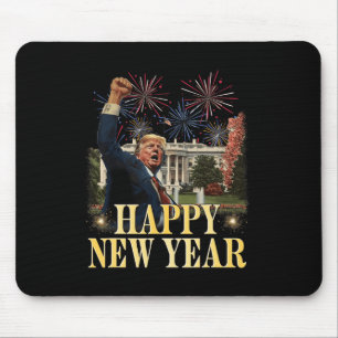 Tapis De Souris Bonne fête du Nouvel An 2025 Trump 2024 Prenez l'A