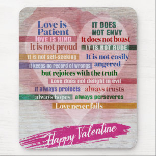 Tapis De Souris Bonne Saint Valentin - 1 Corinthiens 13