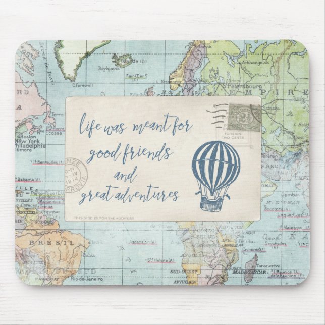 Tapis De Souris Bons amis et grande citation d'aventures (Devant)