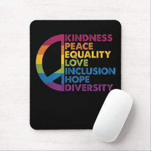 Tapis De Souris Bonté Paix Égalité Amour Inclusion Espoir Diversit