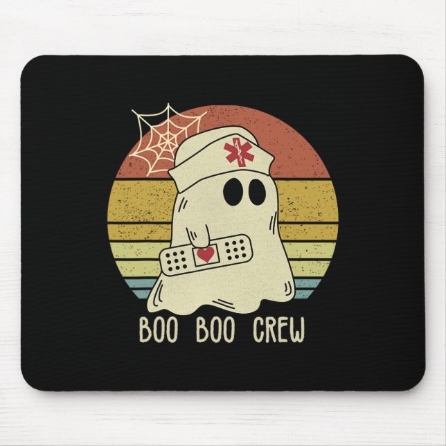 Tapis De Souris Boo Boo Infirmière D'Équipage Infirmière D'Hallowe (Devant)