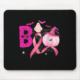 Tapis De Souris Boo Citrouille Sorcière rose Ruban Cancer du sein