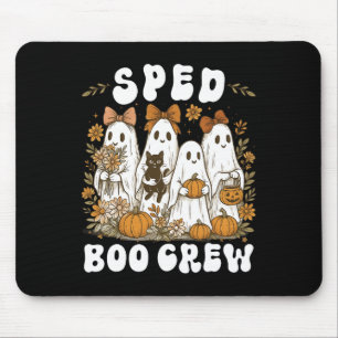 Tapis De Souris Boo Crew Enseignant Spirituel Fleur sauvage Hallow
