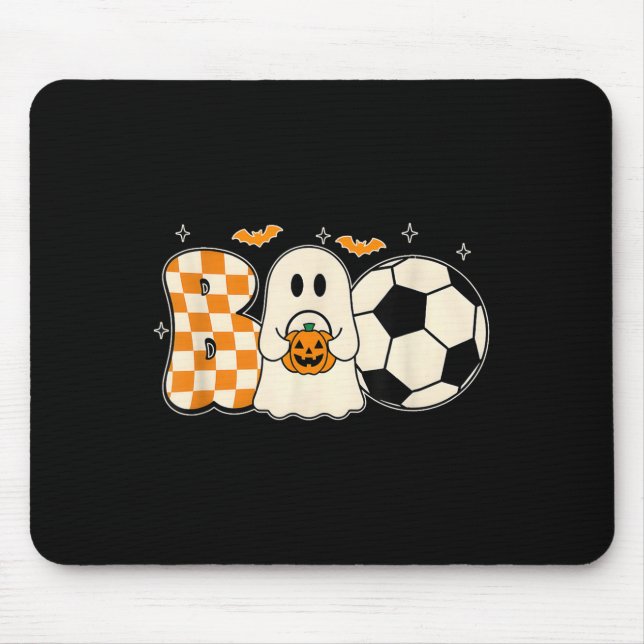 Tapis De Souris Boo Ghost Jouer Soccer Halloween Joueurs Trick O (Devant)