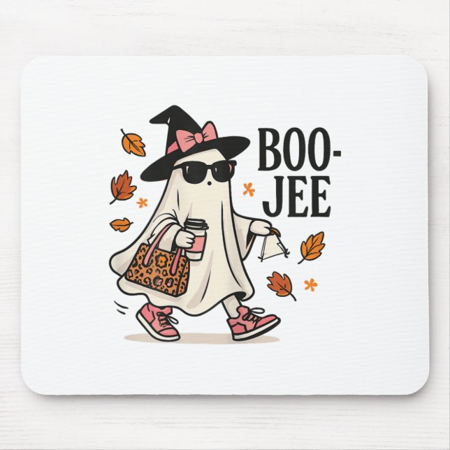 Tapis De Souris Boo Jee Boujee Fantôme d'Halloween octobre (Devant)