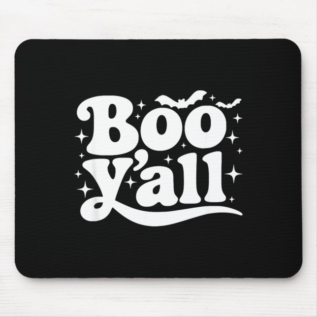 Tapis De Souris Boo Y'all Southern Retro Halloween Quote Saying Ba (Devant)
