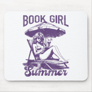 Tapis De Souris Book Girl Summer Funny Books Girl Lover Vacances _