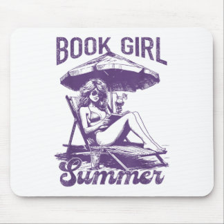 Tapis De Souris Book Girl Summer Funny Books Girl Lover Vacances _