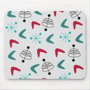 Tapis De Souris Boomerangs Atomiques Moderne de Milieu de Siècle 