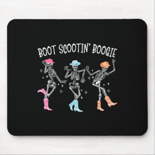 Tapis De Souris Boot Scootin' Boogie Retro Western Skeleton Dancin