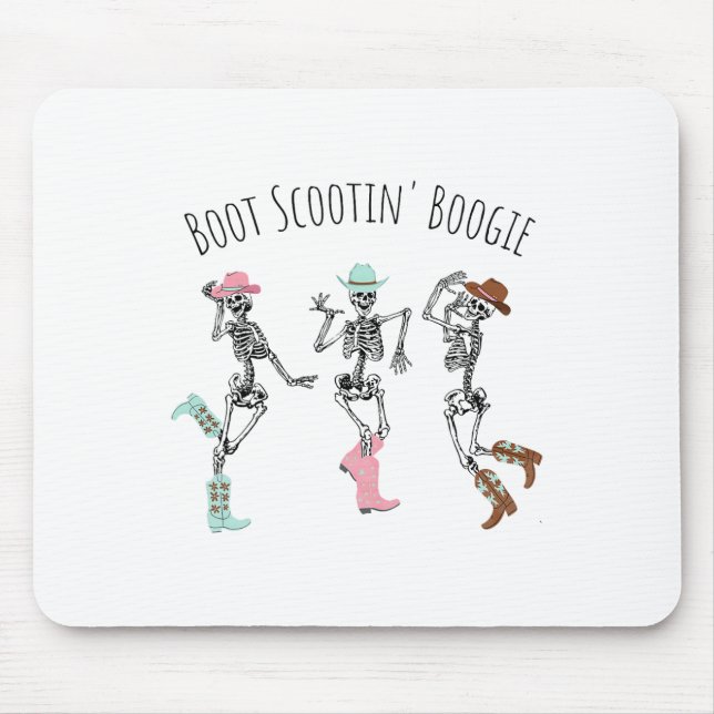 Tapis De Souris Boot Scootin Boogie Skeletons Danser Western Hall (Devant)