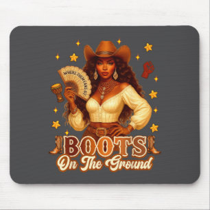 Tapis De Souris Boots sur le terrain Black History Cowgirl où ils