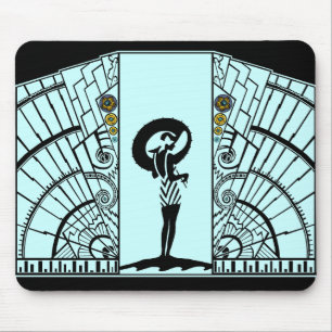 Tapis De Souris Bord de la mer Deco dans l'Aqua et le jaune