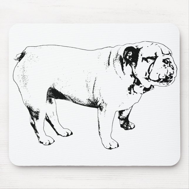 Tapis De Souris bord régulier, bouledogue (Devant)