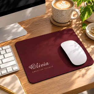 Tapis de souris bordeaux personnalisé avec nom per