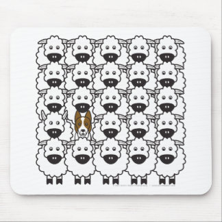 Tapis De Souris Border collie chez les moutons