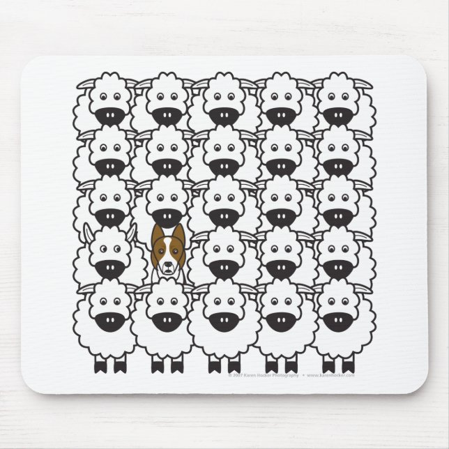 Tapis De Souris Border collie chez les moutons (Devant)