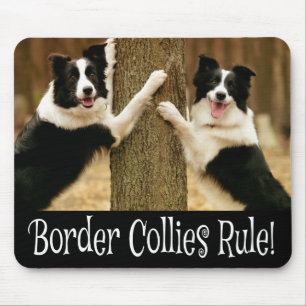 Tapis De Souris Border Collie Chien Puppy Noir Et Blanc Amour