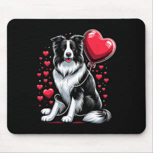 Tapis De Souris Border Collie Chien Saint-Valentin Propriétaire de
