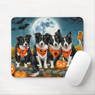 Tapis De Souris Border Collie Halloween Effrayant