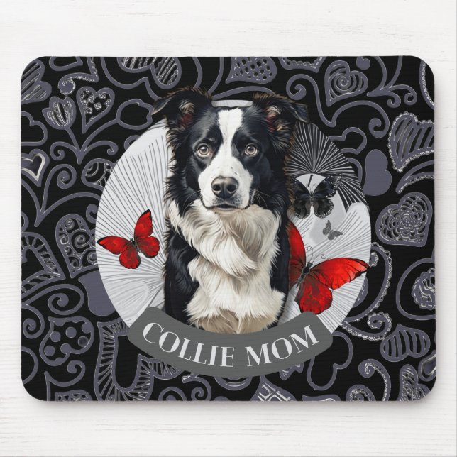 Tapis de souris Border Collie Maman – Cadeau pour  (Devant)