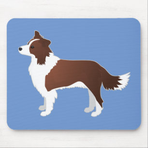 Tapis De Souris Border Collie Red Dog Breed Side View Silhouette