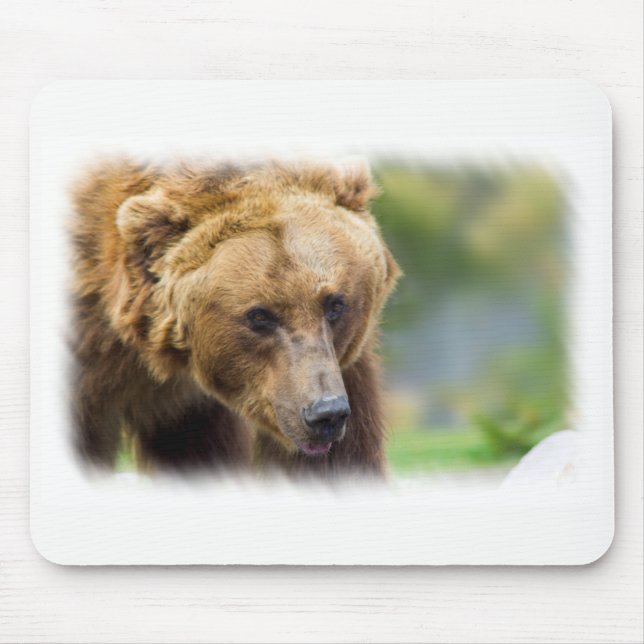 Tapis De Souris Bordure blanche grizzli (Devant)
