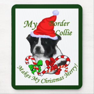 Tapis De Souris Bordure Collie Cadeaux de Noël