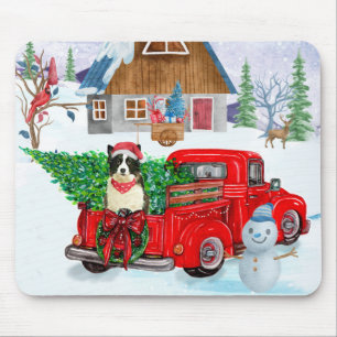 Tapis De Souris Bordure Collie chien dans la livraison de Noël Cam