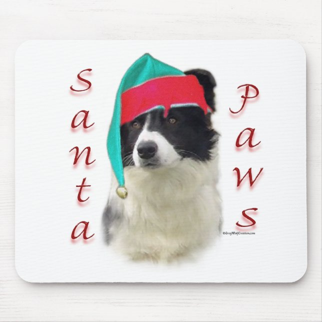 Tapis De Souris Bordure Collie Père Noël Paws (Devant)