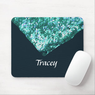 Tapis De Souris Bordure de paillettes bleues