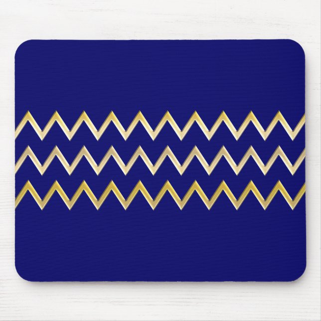 Tapis De Souris Bordure d'or - zigzag + votre dos et votre texte (Devant)