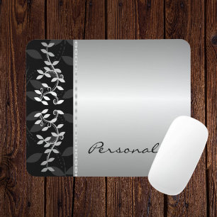 Tapis De Souris Bordure feuille argent Mousepad