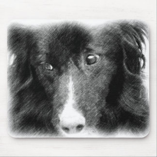 Tapis De Souris Bordure noire Collie Art animal