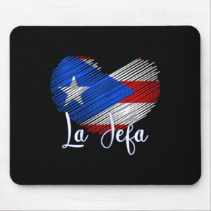 Tapis De Souris Boricua Jefa Porto Rico Coeur Drapeau Boricua Mama