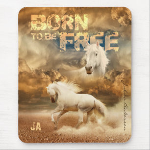 Tapis De Souris Born to be Free, Beauty of Wildlife: White Horse -