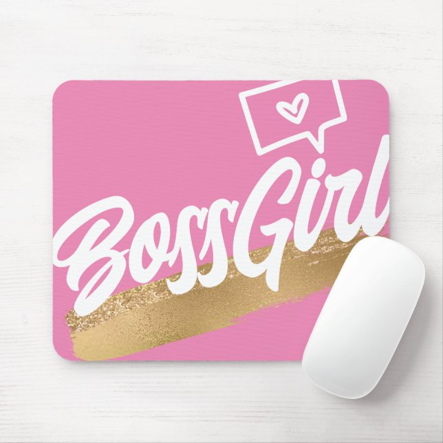 Tapis De Souris Boss Girl Pink Gold Mousepad (Avec souris)