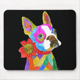 Tapis De Souris Boston mignon et coloré Terrier Mousepad