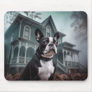 Tapis De Souris Boston Terrier Halloween effrayant