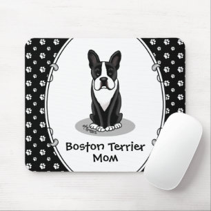 Tapis De Souris Boston Terrier Maman (noir) mignonne Chien Maman