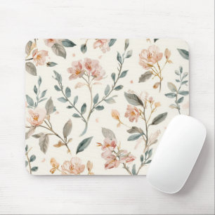Tapis De Souris Botanique Aquarelle Fleur Sauvage Douce Sauge Neut