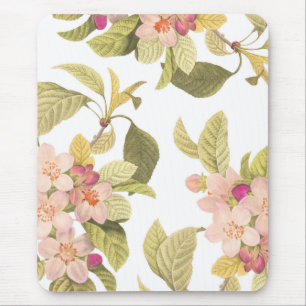 Tapis De Souris Botanique Florale d'été rose